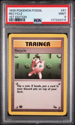 Recycle fossil 1st edition 61/62 PSA 9 Mint Pokemon Trainer Card WOTC - Image 1