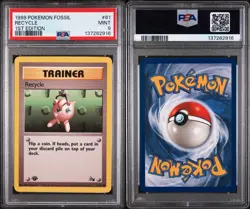 Recycle fossil 1st edition 61/62 PSA 9 Mint Pokemon Trainer Card WOTC - Image 2