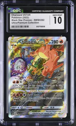 CGC 10 GEM MINT Charizard VSTAR SWSH262 PROMO Ultra-Premium UPC Pokemon Card - Image 1
