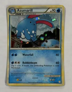 Pokemon AZUMARILL Card 2/123 Holo Rare LP Heartgold Soulsilver Light Play TCG - Image 1