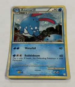 Pokemon AZUMARILL Card 2/123 Holo Rare LP Heartgold Soulsilver Light Play TCG - Image 2