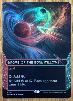 MTG Edge of Eternities Stellar Sights, Grove Of The Burnwillows -Borderless Foil - Image 1