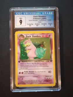 2000 Pokemon 1st Edition Team Rocket Dark Slowbro #12 Holo CGC 9 Mint Subgrades - Image 1