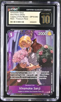 One Piece Op10-063 Vinsmoke Sanji Treasure Rare Cgc Pristine 10 - Image 2