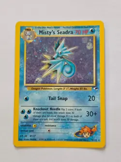 Misty's Seadra 9/132 Gym Heroes Rare Holo Pokemon Card WOTC 2000 - Excellent - Image 1