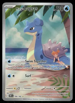 Pokemon Cards Misty's Lapras 194/182 Destined Rivals Illustration Rare NM - Image 1