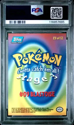 1999 TOPPS POKEMON THE MOVIE EDITION RAINBOW FOIL #E9 BLASTOISE #9 PSA 6 - Image 2