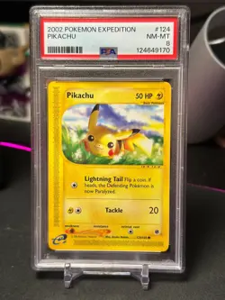 2002 POKEMON EXPEDITION #124 PIKACHU PSA 8 - Image 3
