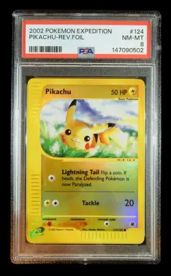 2002 Pokemon Pikachu Expedition 124/165 Reverse Foil Holo PSA 8 - Image 1
