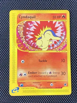 Cyndaquil 105/165 Expedition Normal Pokemon TCG 2002 E-Reader - LP/NM - Image 1