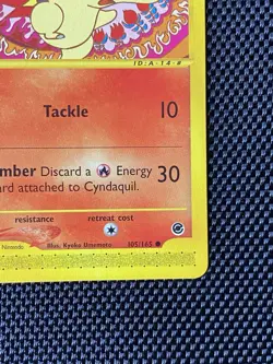 Cyndaquil 105/165 Expedition Normal Pokemon TCG 2002 E-Reader - LP/NM - Image 4