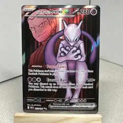 Pokemon Team Rocket's Mewtwo ex Ultra Rare Holo Sv10 213/182 - Image 1