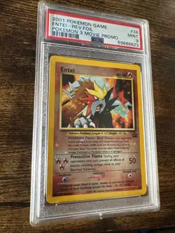 PSA 9 Pokemon Movie 3 Black Star Promo Entei Reverse Holo PSA 9 NM #34 WOTC - Image 1