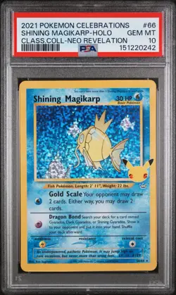 2021 POKEMON CELEBRATIONS CLASSIC COLL #66 SHINING MAGIKARP-HOLO PSA 10 - Image 1