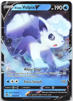 Alolan Vulpix V 033/195 Holo V Rare Silver Tempest Pokemon Near Mint - Image 1
