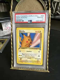 2000 Pokemon *SNAP PIKACHU* Spanish Black Star Promo #26 PSA 10 - Image 1