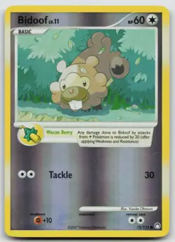 Pokemon Card Bidoof Mysterious Treasures Reverse Holo 73/123 - Image 1