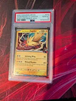 PSA 10 Zapdos Asia Exclusive Destined Rivals Stamped GEM MINT Pokemon Card - Image 1