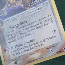 Marowak 10/113 EX Delta Species Reverse Holo Rare 2005 Nintendo Pokemon Card - Image 3