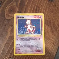 Pokemon Mewtwo Base Set Holo Rare Card 10/102 60 HP Basic English 1999 - Image 1