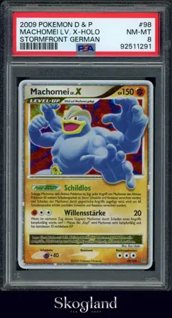 2009 POKEMON D&P MACHOMEI LV.X HOLO STORMFRONT GERMAN PSA 8 NM-MT - Image 1