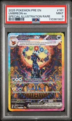 2025 POKEMON PRISMATIC EVOLUTIONS SPECIAL ILLUSTRATION RARE UMBREON EX PSA 9 - Image 1