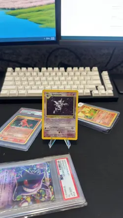 2000 Pokemon FRENCH Unlimited Fossil Spectrum-Haunter Holo 6/62 SWIRL! LP - Image 3