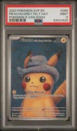 PSA 9 - Pikachu with Grey Felt Hat SVP 085 Pokemon Van Gogh - Image 1