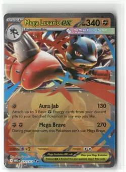 Pokemon Mega Lucario ex - 077/132 Holo ME01: Mega Evolution Double Rare - Image 1