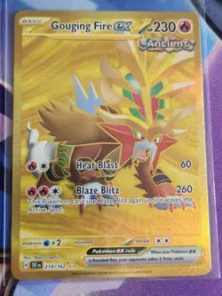 Pokemon Gouging Fire ex 214/162 Temporal Forces Gold Hyper Rare Nm - Image 1