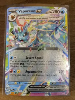 Vaporeon ex 023/131 Pokemon TCG Prismatic Evolutions NM/M - Image 1