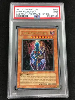 Yugioh 2003 Dark Necrofear 1st LON-065 PSA 9 Ultra Rare!! - Image 1