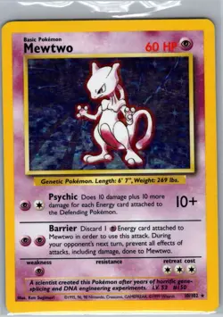 Mewtwo 10/102 Holo Base Set - Pokemon Card - LP - Image 1