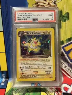 Dark Ampharos 1/105 Neo Destiny Holo Foil Card PSA 9 Mint Pokemon Unlimited - Image 1
