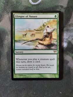 MTG Magic the Gathering - 1 x Glimpse of Nature - Kamigawa - LP - Image 1