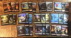 Final Fantasy Set 32x (16 Foil,16 Non-Foil) Full Art Lands MTG FIN - Image 1