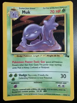 Pokemon TCG Muk 13/62 Fossil Unlimited Near Mint - Image 1