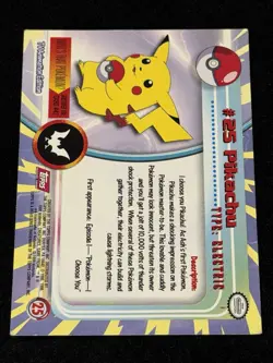 Pokemon 2000 Topps Chrome #25 Pikachu Rare Vintage - Image 2