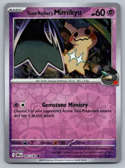 2025 Pokemon Destined Rivals Team Rocket's Mimikyu 087/182 Reverse Holo - Image 1