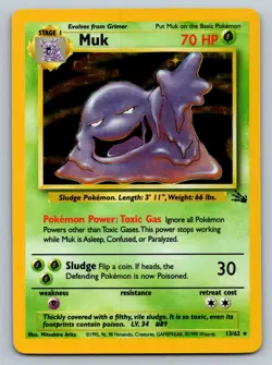 HP Muk 13/62 Holo Rare Fossil Pokemon Unlimited Holo 1999 - Image 1