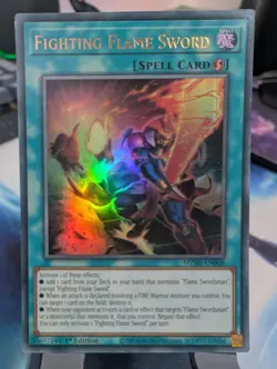 YuGiOh! Fighting Flame Sword MZMI-EN008 Ultra Rare 1st Ed - Image 1