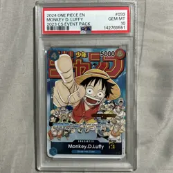 2024 One Piece MONKEY.D.LUFFY CS Event Pack Gem Mint PSA 10 - Image 1