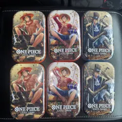 ONE PIECE CARD GAME - Mini TIN PACK Lot Of 6 Tins Set VOL. 2 (2 Art Sets) SEALED - Image 1
