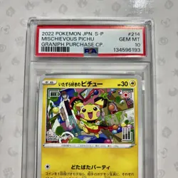 Mischievous Pichu 214/S-P PSA 10 Pokemon Card Graniph & Hajime Syacho Promo - Image 3