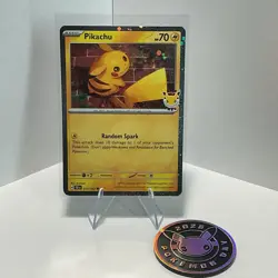 Pokemon Pikachu Holo Card/Coin 051/162 Random Spark Lightning Basic English TCG - Image 1