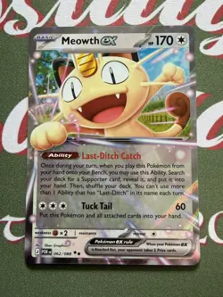 Pokemon TCG Meowth Ex 062/088 Double Rare Perfect Order NM Pack Fresh Card - Image 1