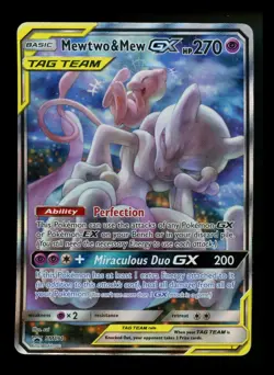 #2 Mewtwo & Mew GX SM191 Black Star Promo 2019 Full Art Tag Team Pokemon Card - Image 1