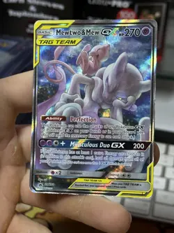 #2 Mewtwo & Mew GX SM191 Black Star Promo 2019 Full Art Tag Team Pokemon Card - Image 4