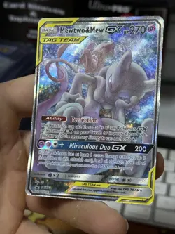 #2 Mewtwo & Mew GX SM191 Black Star Promo 2019 Full Art Tag Team Pokemon Card - Image 5