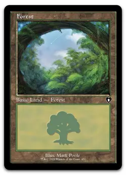 Forest (451) (Retro Frame) #451 (NM) Commander Masters CMM Magic MTG - Image 1